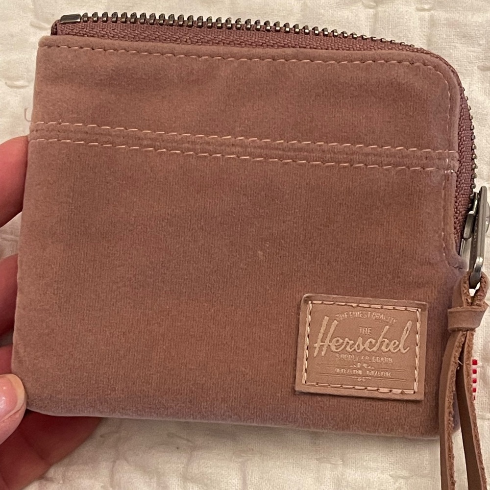 Herschel Small Pink Suede Card Case